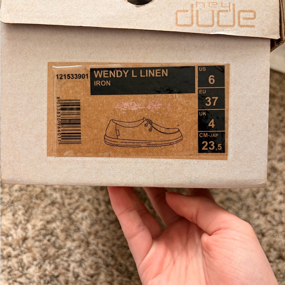 Hey Dude Wendy L Linen Shoes in Iron Gray
